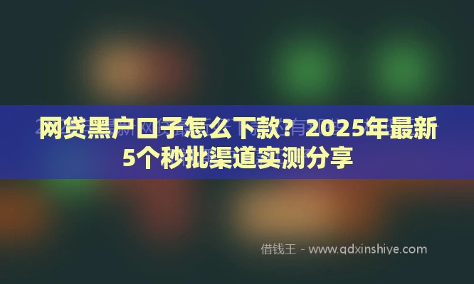 网贷黑户口子怎么下款？2025年最新5个秒批渠道实测分享