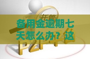 备用金逾期七天怎么办？这几个网贷口子让你轻松解决资金问题