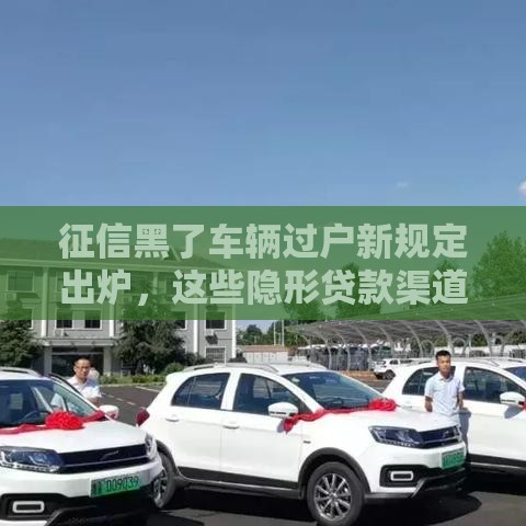 征信黑了车辆过户新规定出炉，这些隐形贷款渠道照样能盘活资产