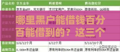 哪里黑户能借钱百分百能借到的？这三个口子亲测秒下款！