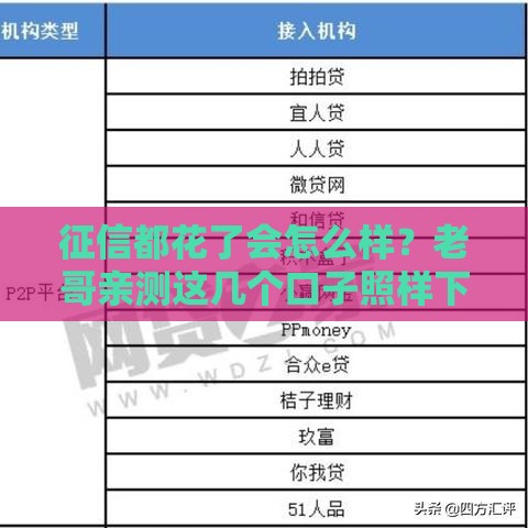 征信都花了会怎么样？老哥亲测这几个口子照样下款！