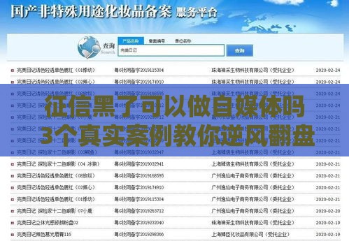 征信黑了可以做自媒体吗 3个真实案例教你逆风翻盘