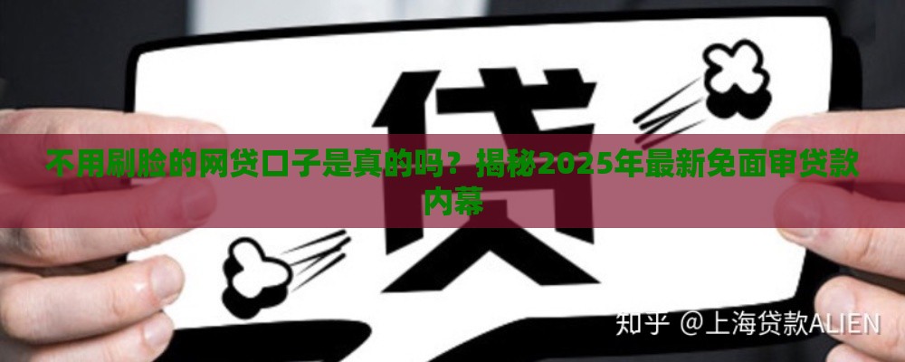 不用刷脸的网贷口子是真的吗？揭秘2025年最新免面审贷款内幕