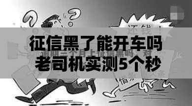 征信黑了能开车吗 老司机实测5个秒过口子教你轻松上路