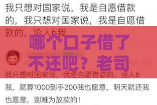 哪个口子借了不还吧？老司机实测这几个平台真能薅羊毛