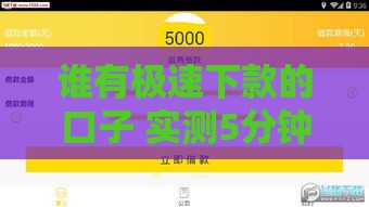 谁有极速下款的口子 实测5分钟到账的网贷平台推荐