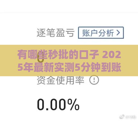有哪些秒批的口子 2025年最新实测5分钟到账平台推荐