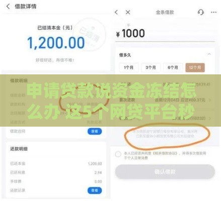 申请贷款说资金冻结怎么办 这5个网贷平台秒放款不卡壳
