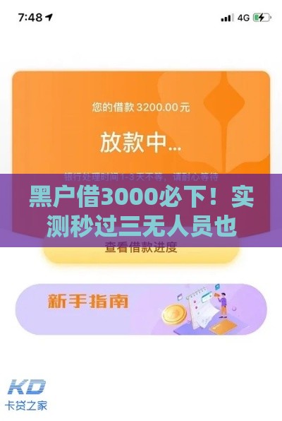 黑户借3000必下！实测秒过三无人员也能下款的良心口子