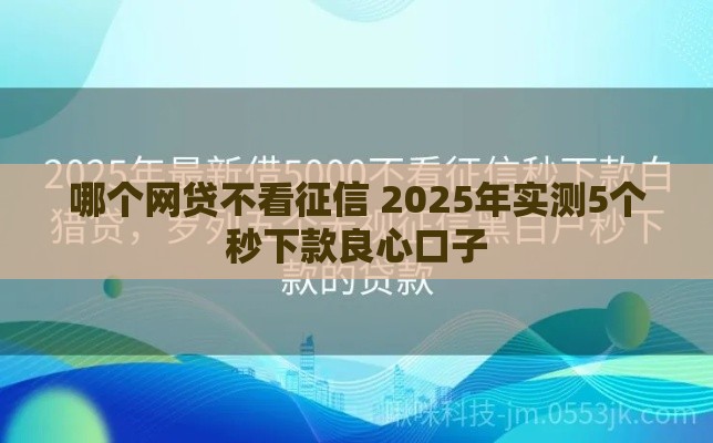 哪个网贷不看征信 2025年实测5个秒下款良心口子