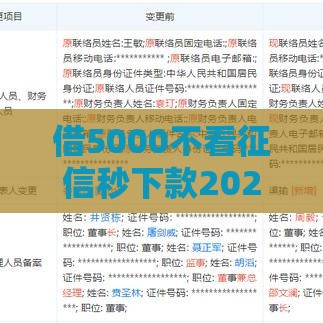 借5000不看征信秒下款2025年最新靠谱口子推荐