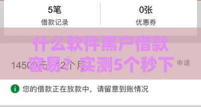 什么软件黑户借款容易？实测5个秒下款的口子分享