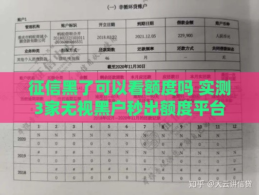征信黑了可以看额度吗 实测3家无视黑户秒出额度平台