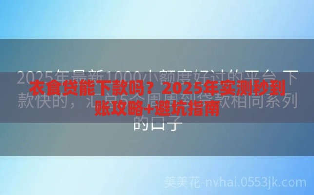 衣食贷能下款吗？2025年实测秒到账攻略+避坑指南
